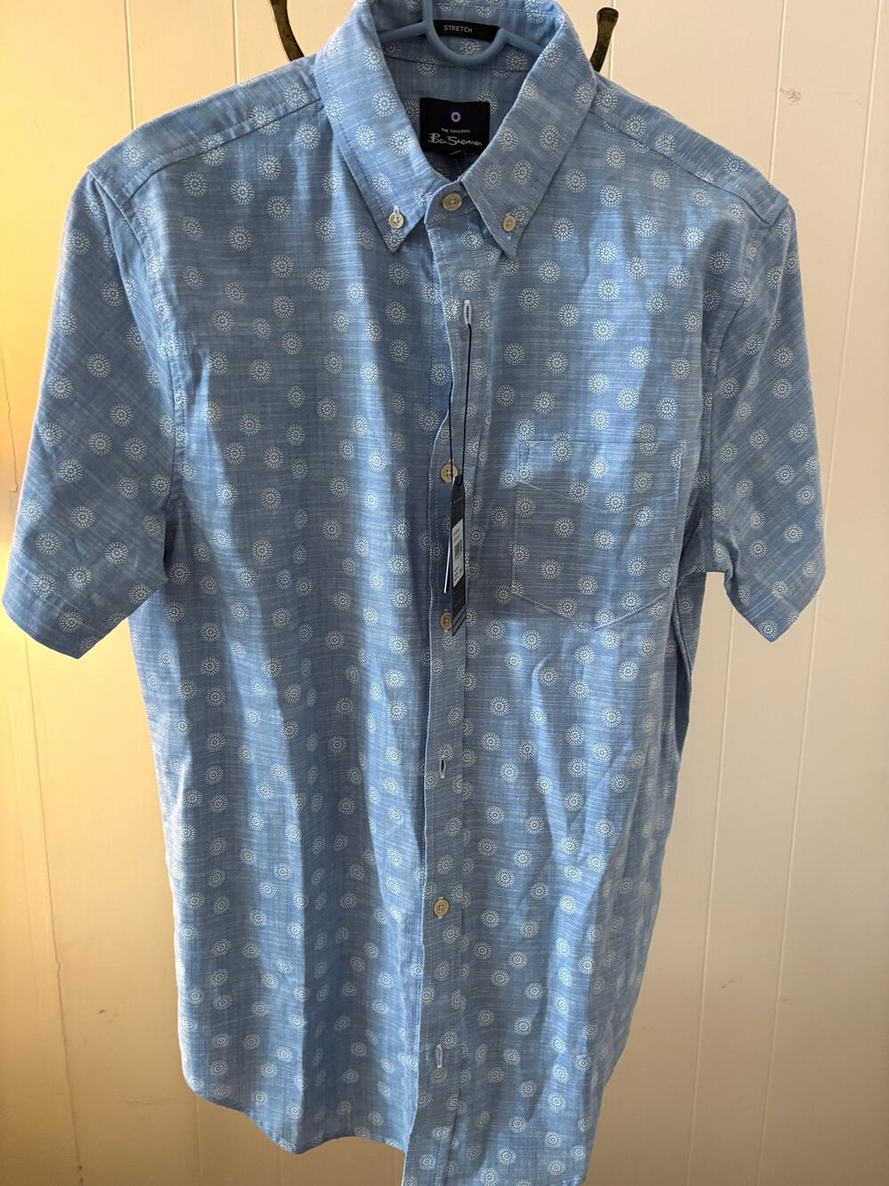 Ben Sherman Blue Linen Blend Shirt Sz Small NWT